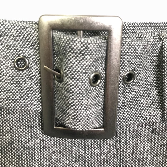 Dalia Collection Women's Pencil Skirt Tweed Gray Lined Belt Buckle Back Zip Sz 4 - Picture 5 of 7